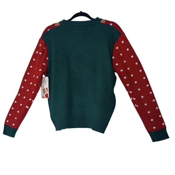 Merry‎ Christmas Ugly Sweater Medium Reindeer Bells Ugly Christmas Holidays New - Picture 2 of 7